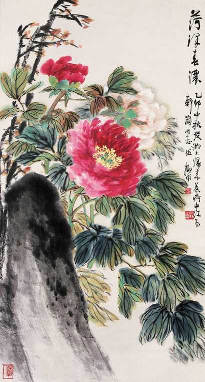 陆抑非 荷泽春浓 立轴